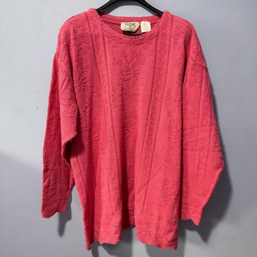 Northern Traditions size large pink knit sweater‎